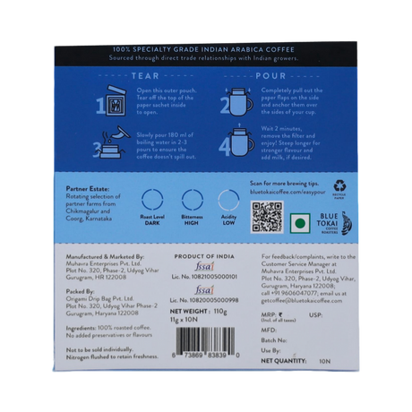 BLUE TOKAI Coffee - Easy Pour Brew Bags  - Vienna - Dark Roast