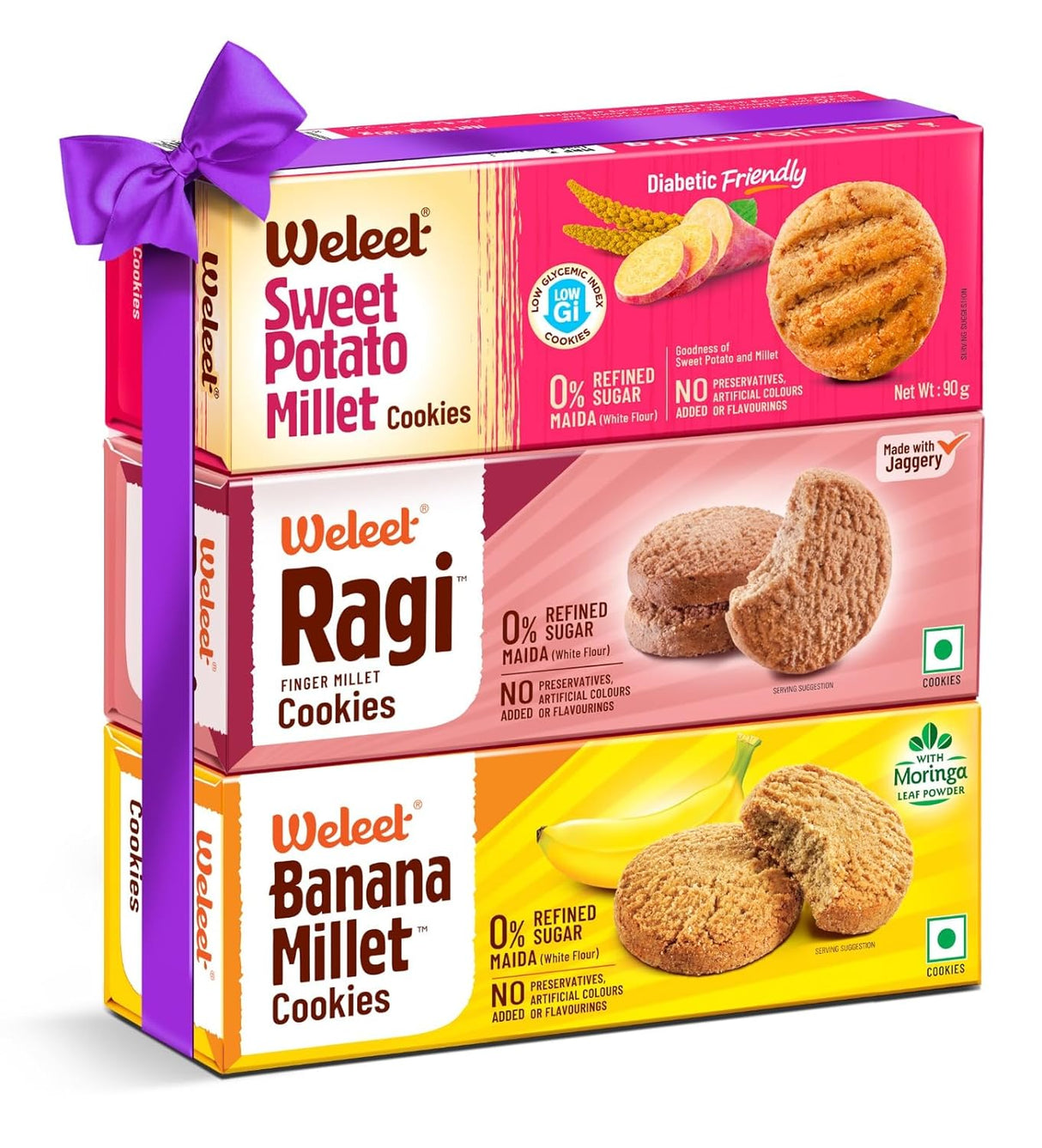 Assorted Pack of Sweet Potato Millet, Ragi & Banana Cookies