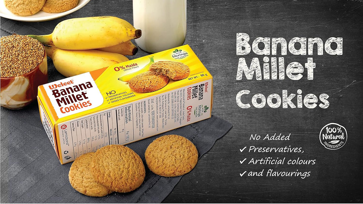 Assorted Pack of Sweet Potato Millet, Ragi & Banana Cookies