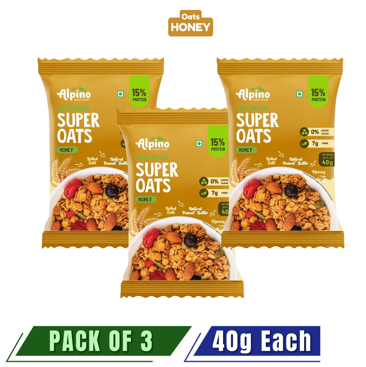 ALPINO Super Oats: Honey (Bites) - Pack of 3