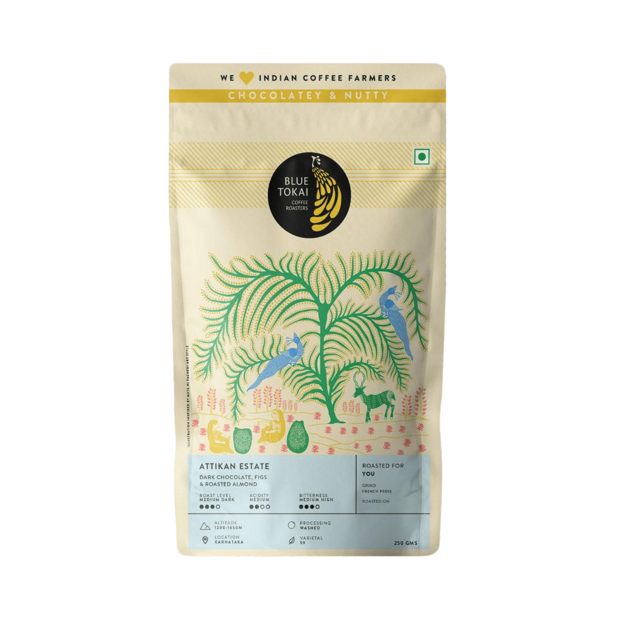 BLUE TOKAI Ground Coffee - Attikan Estate - Medium Dark Roast