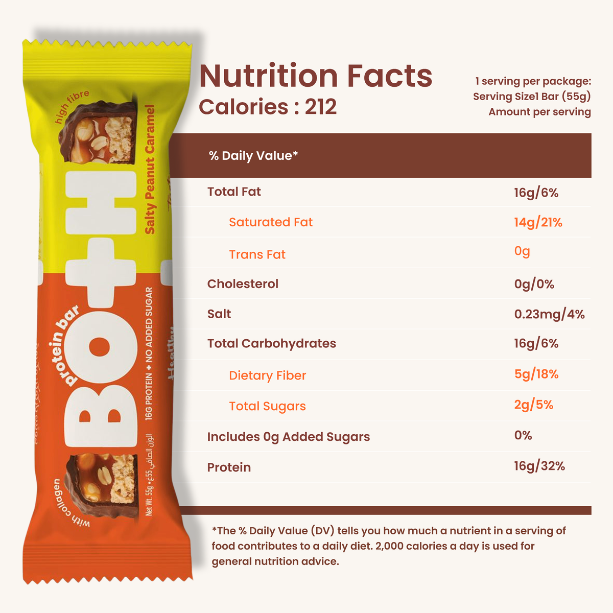 BOTH Salty Peanut Caramel Protein Bar | 55g