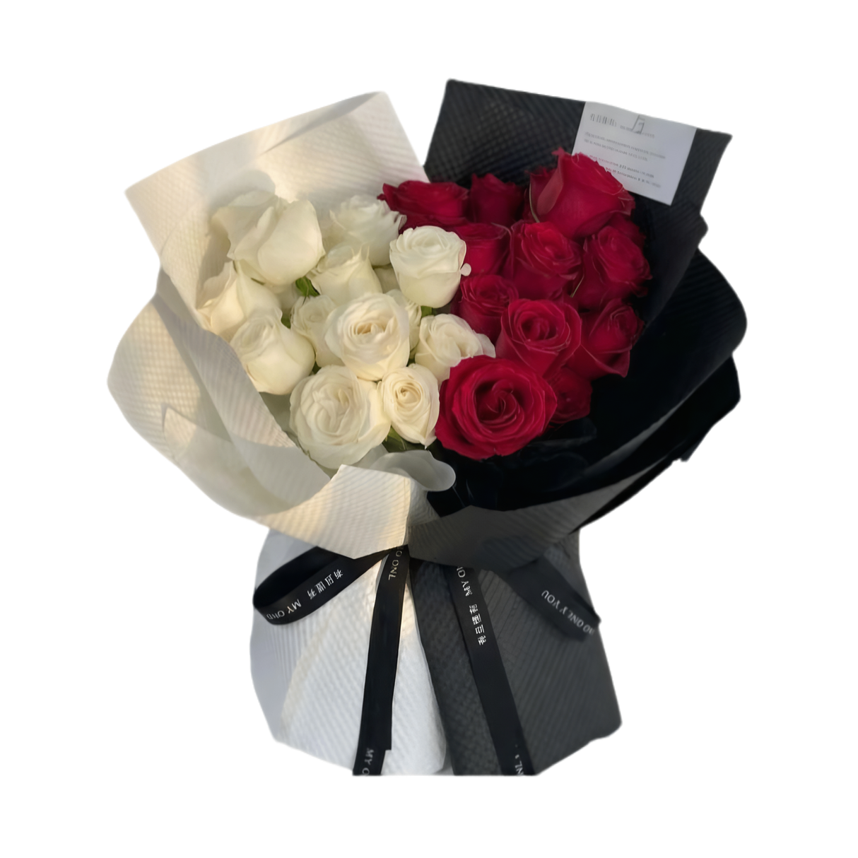 Day and Night (10 Red and 10 White Roses)