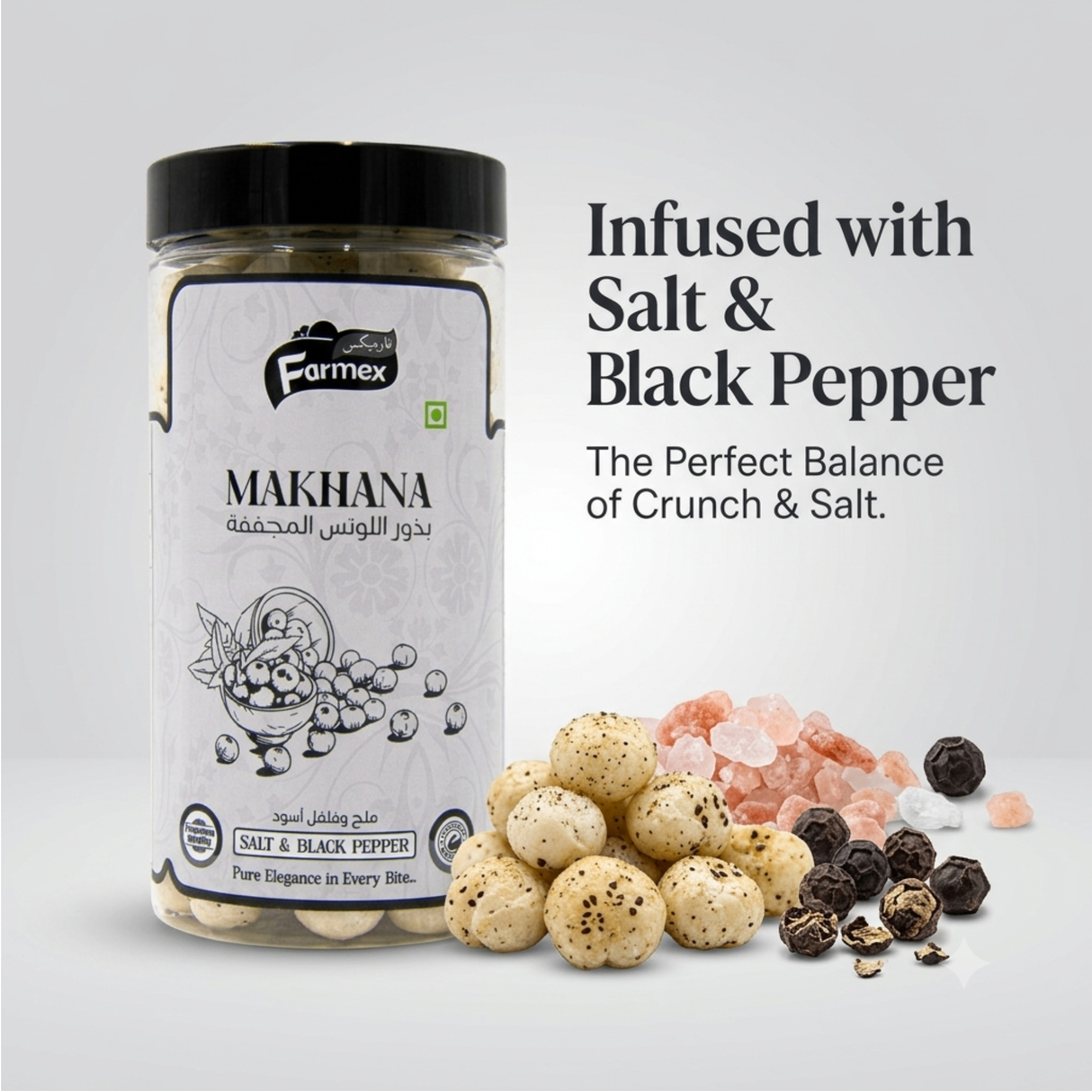 Farmex Roasted Makhana Black Pepper | 60g