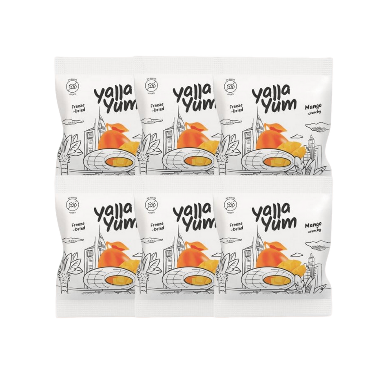 YALLA YUM Freeze Dried Mango | 6 Pcs x 15 g