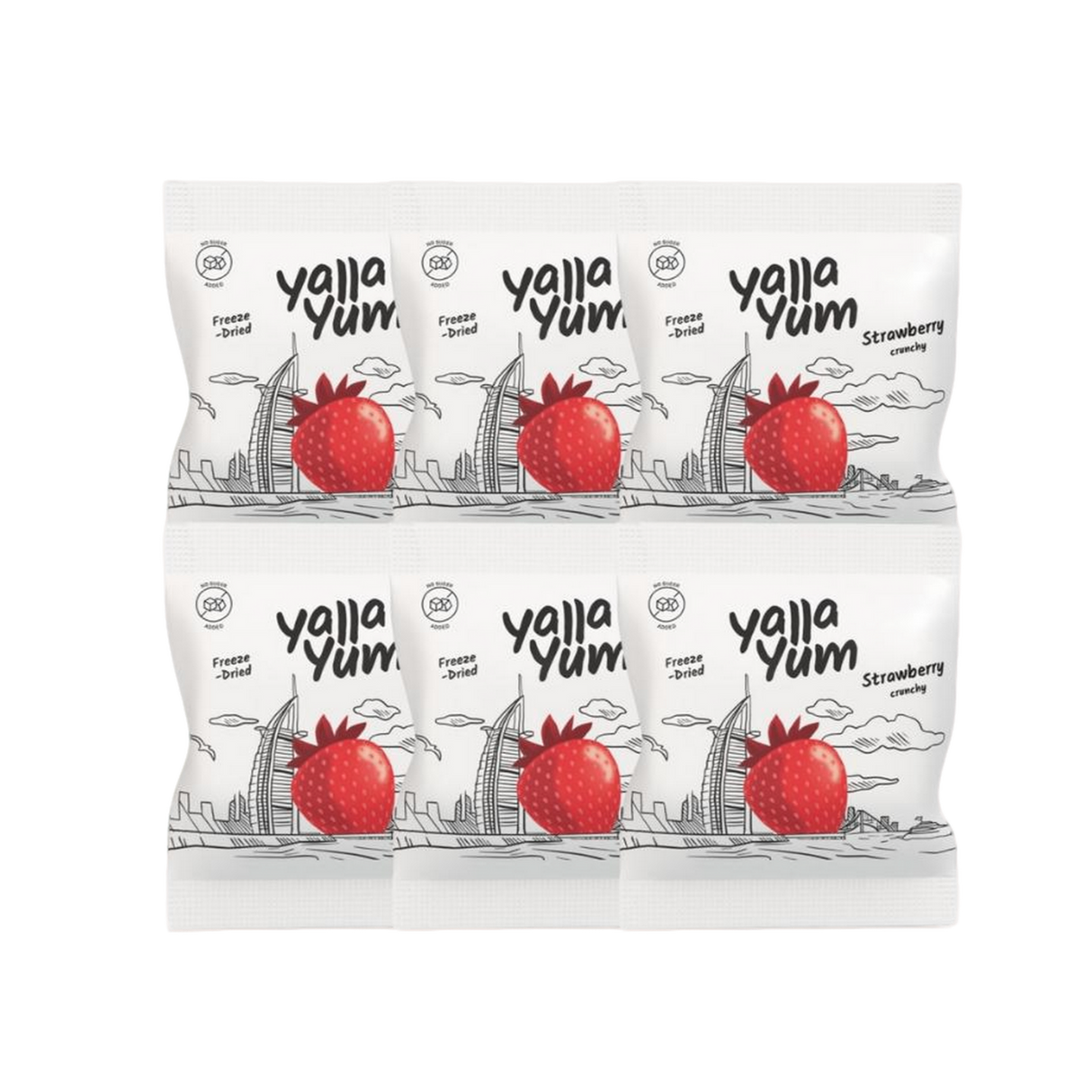 YALLA YUM Freeze Dried Strawberry | 6 pcs  x 8 g