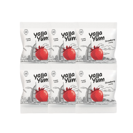 YALLA YUM Freeze Dried Strawberry | 6 pcs  x 8 g