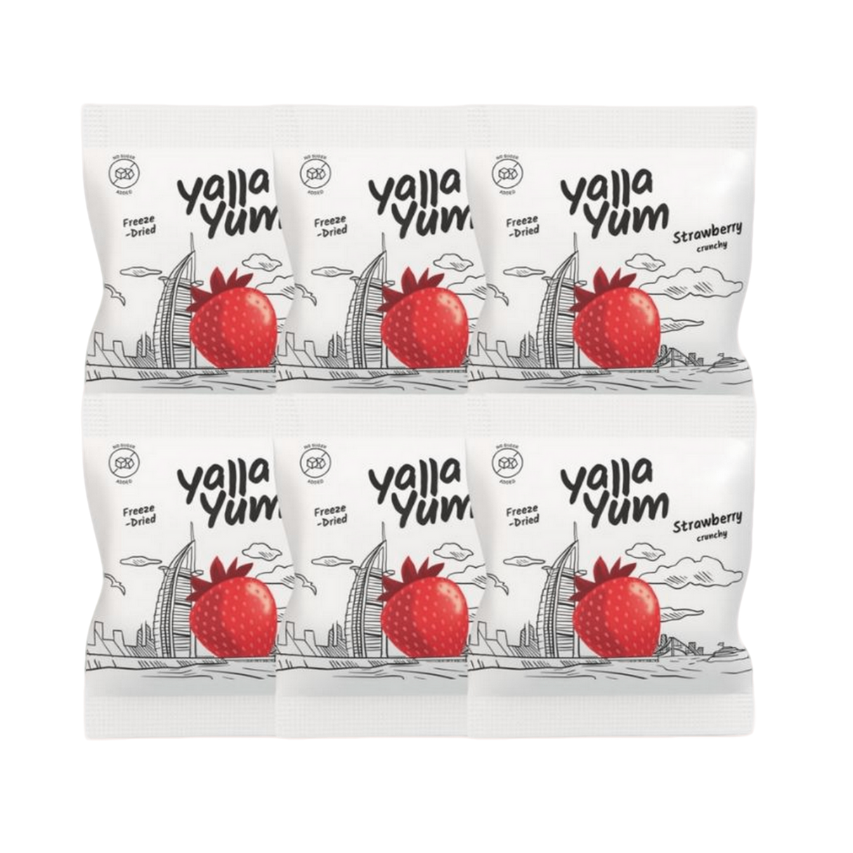 YALLA YUM Freeze Dried Strawberry | 6 pcs  x 8 g
