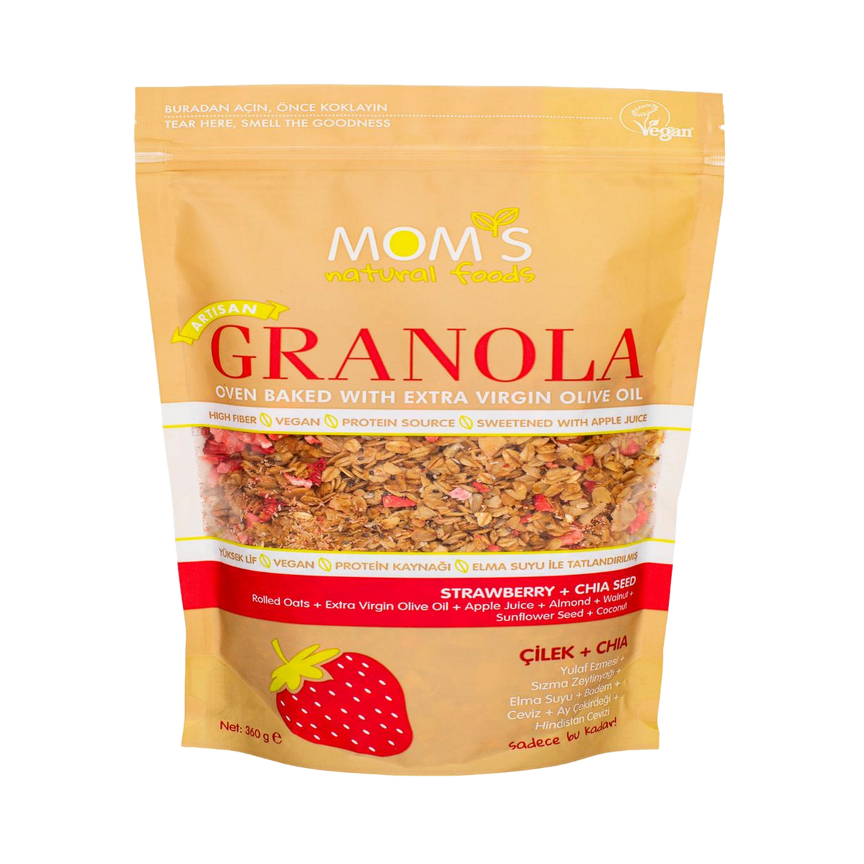 MOMs Granola: Strawberry and Chia seeds