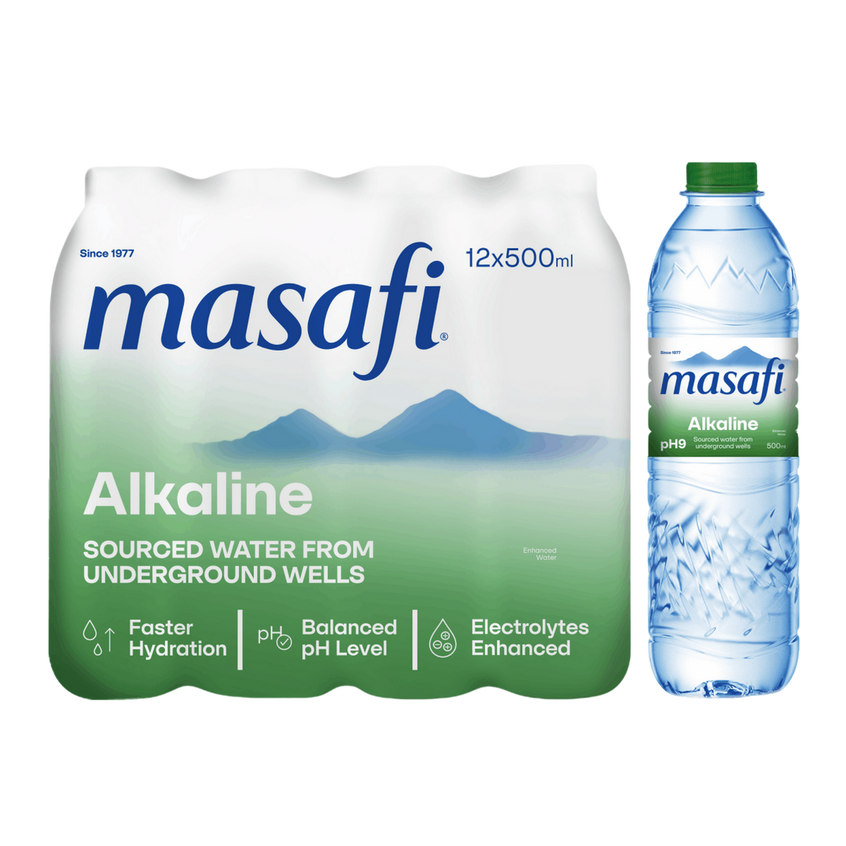 MASAFI Alkaline water | 12 pcs x 500 ml