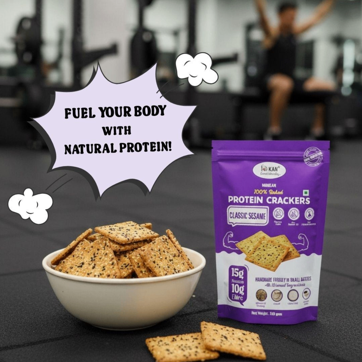NIHKAN Baked Classic Sesame Protein Crackers | 100g