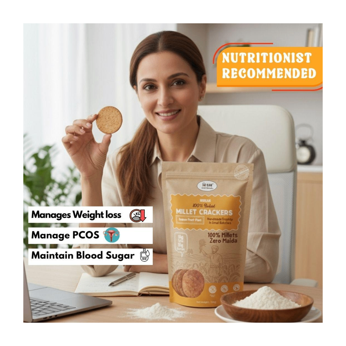 NIHKAN Jowar Peri peri crackers | 100g