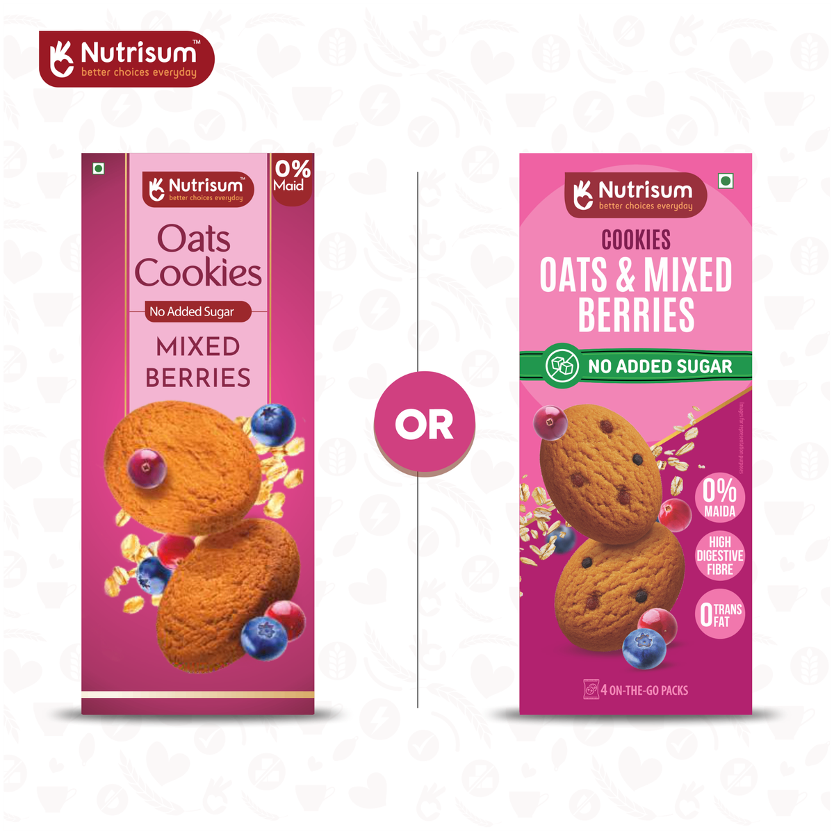Nutrisum Oats Cookies -Mixed Berries | 70g