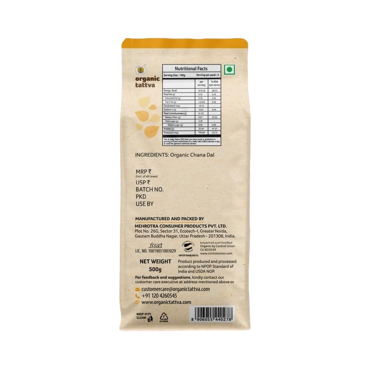 ORGANIC TATTVA Chickpea Flour (Besan)