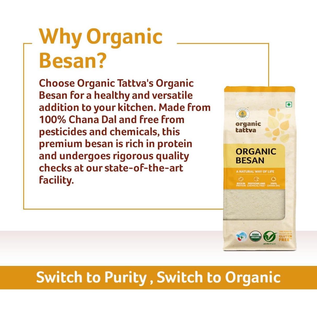 ORGANIC TATTVA Chickpea Flour (Besan)