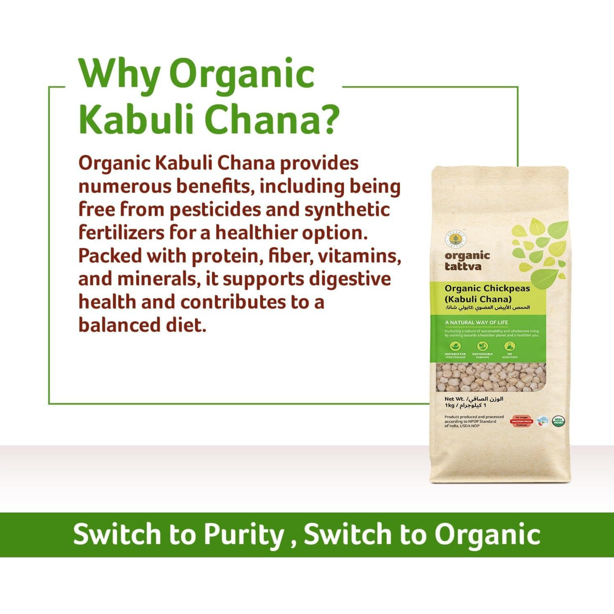 ORGANIC TATTVA Chickpeas (Kabuli Chana)