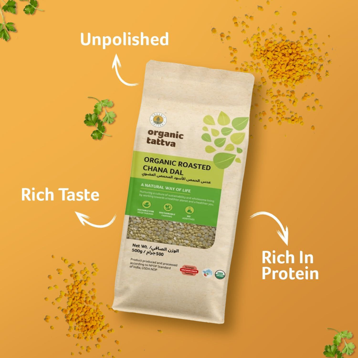 ORGANIC TATTVA Roasted Chana Dal