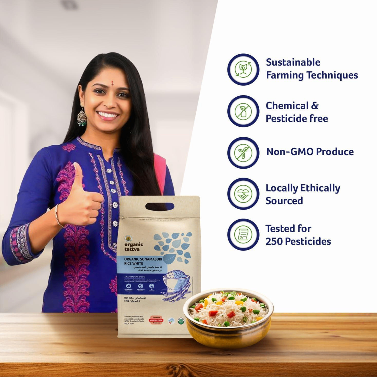 ORGANIC TATTVA  Sonamasuri White Rice