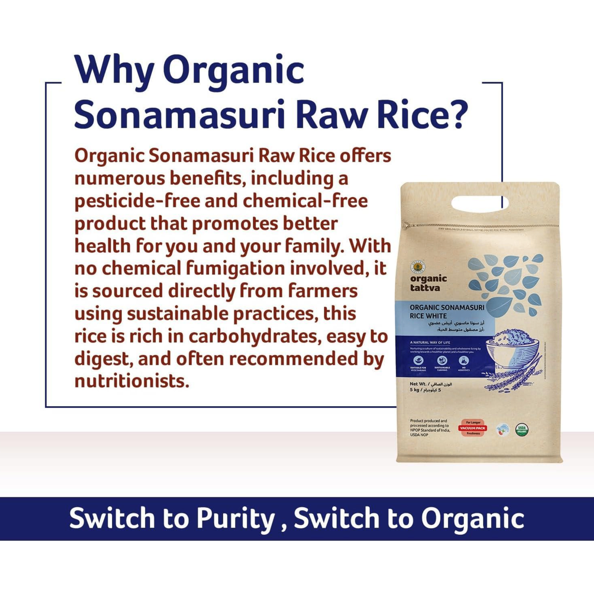 ORGANIC TATTVA  Sonamasuri White Rice