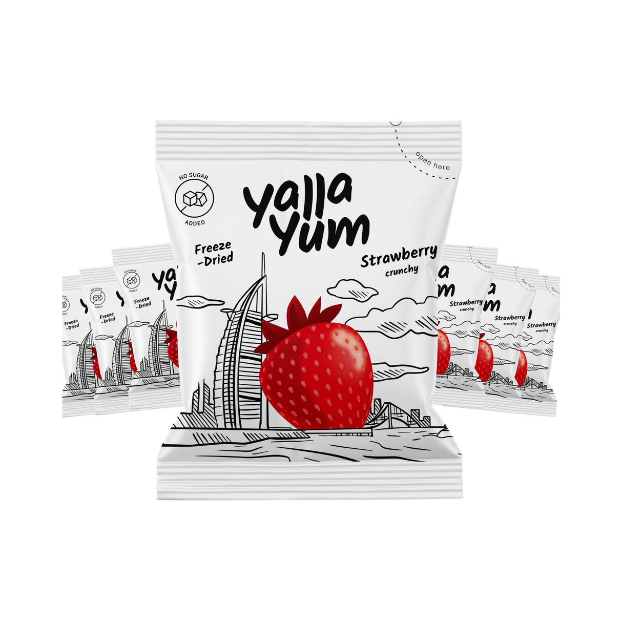 YALLA YUM Freeze Dried Strawberry | 7 pcs  x 10 g