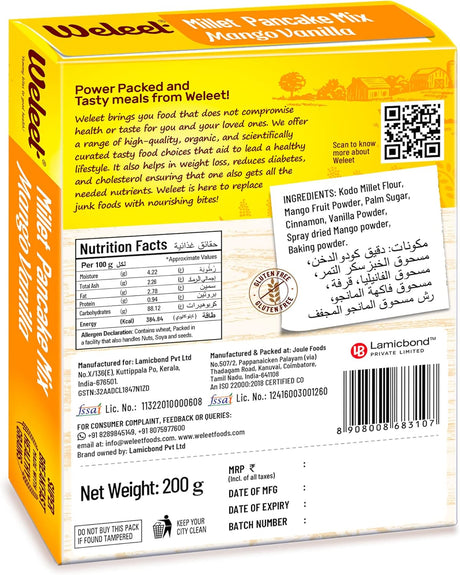 WELEET Millet Pancake Mix - Mango Vanilla