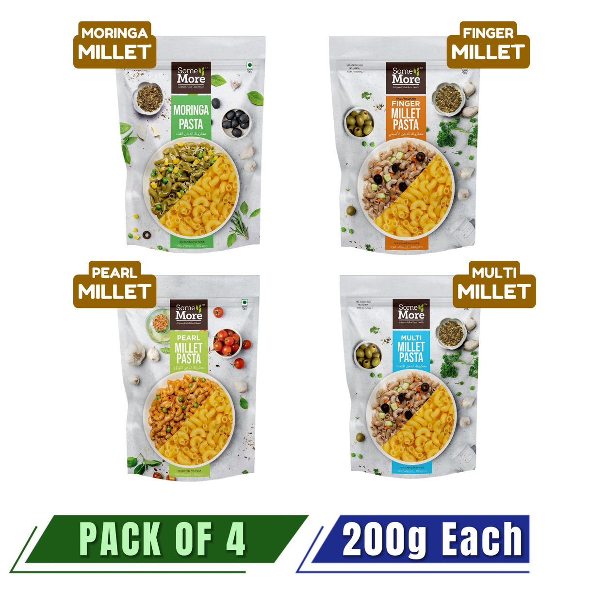 SOME MORE Assorted Millet Pasta - Pack of 4