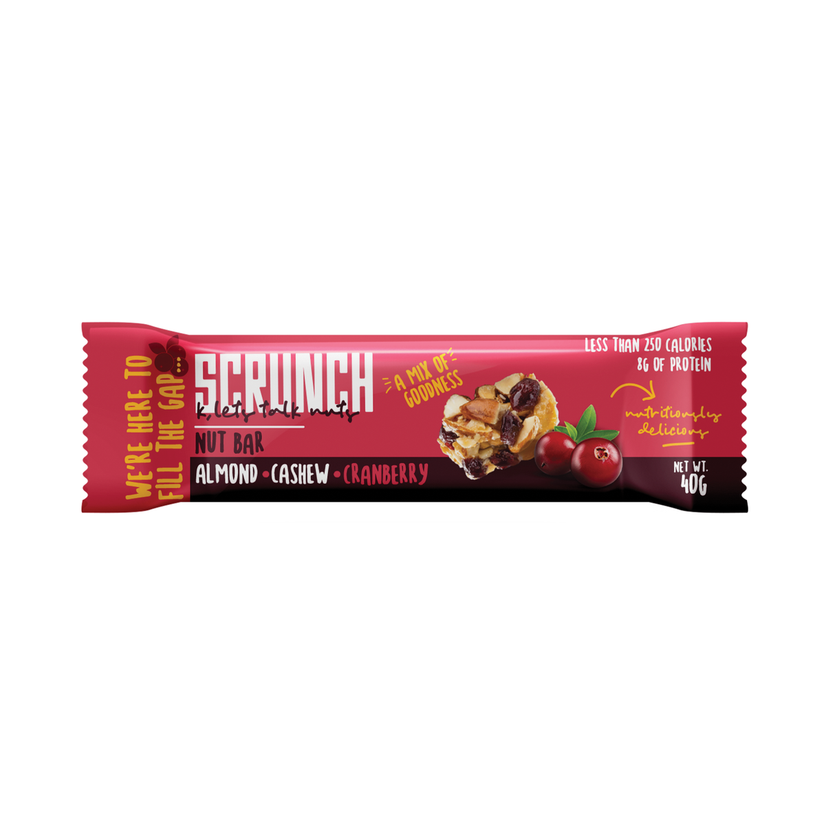 Scrunch Bar Nuts Almond, Cashew & Cranberry | 40g
