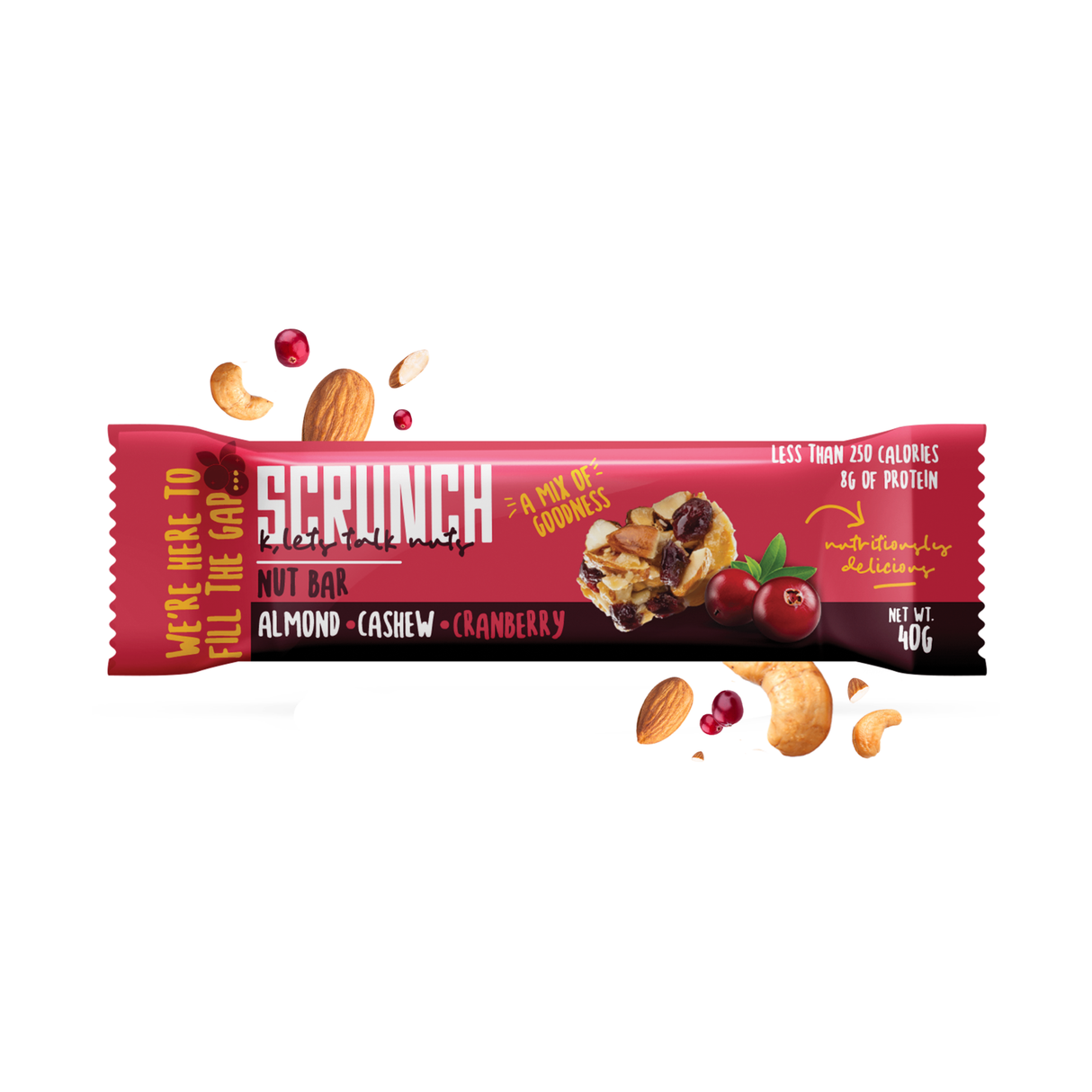 Scrunch Bar Nuts Almond, Cashew & Cranberry | 40g