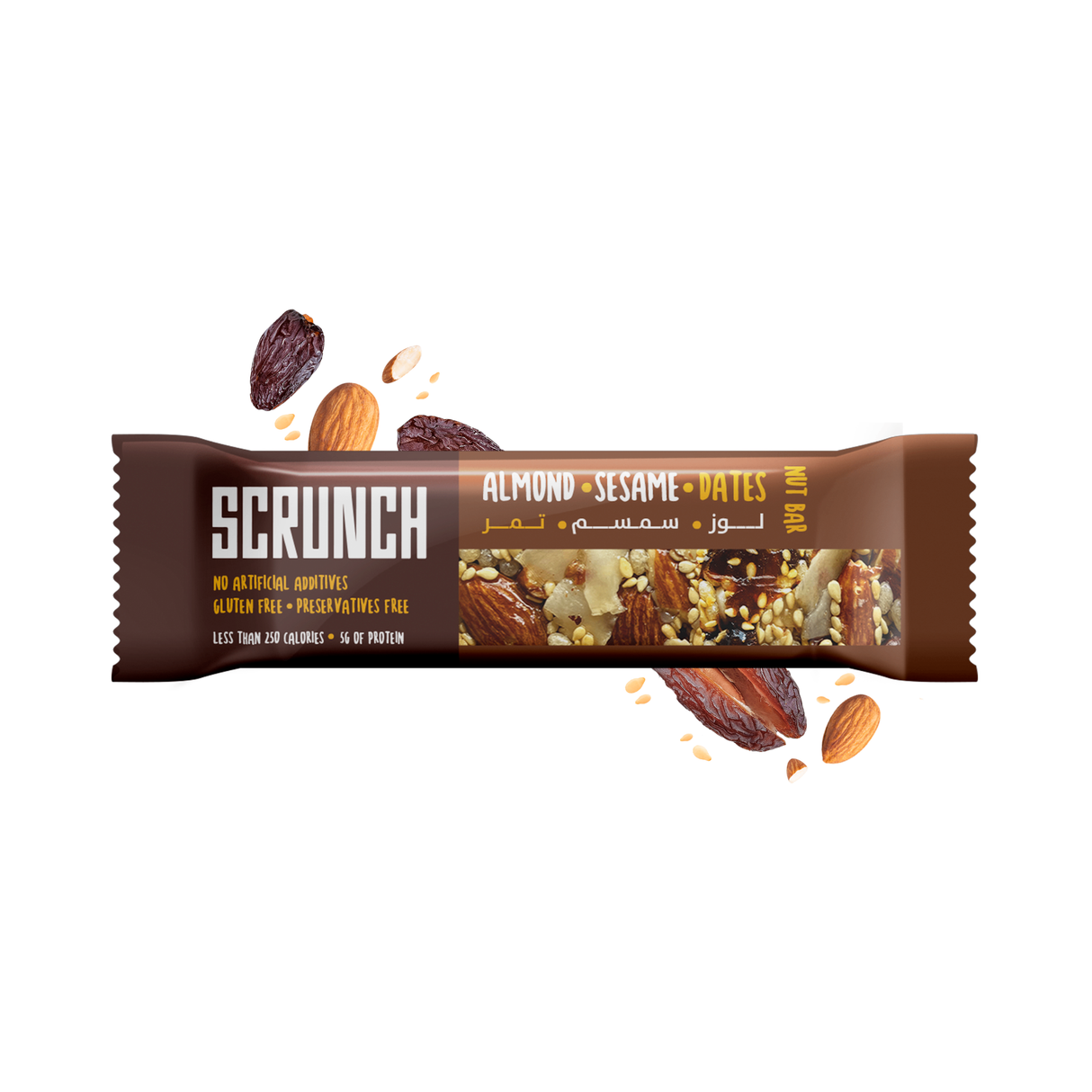 Scrunch Bar Almond, Sesame, Date | 40g