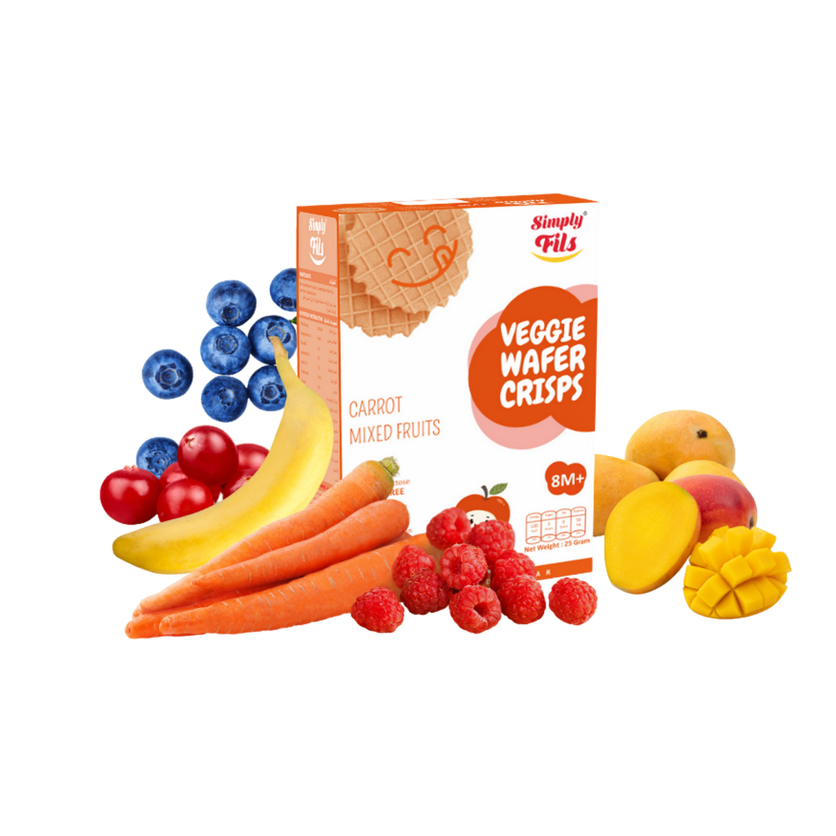 SIMPLY FILS Veggie Wafers Crisps- Carrot Mixed Fruits