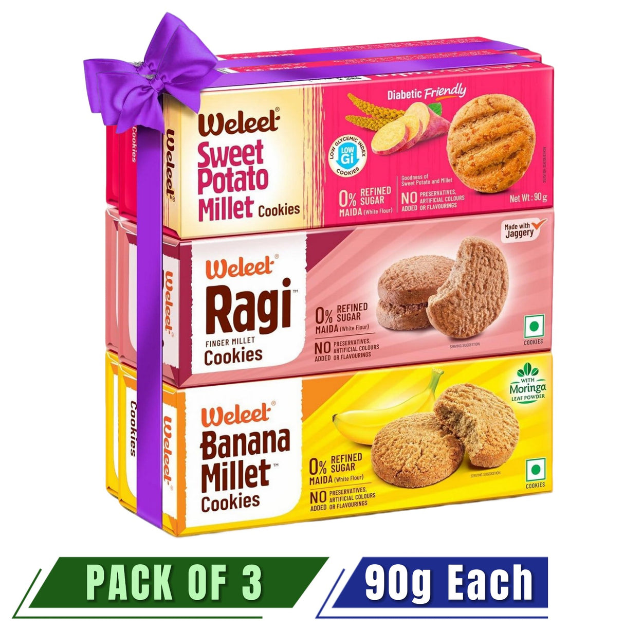 WELEET Assorted Millet Cookies - Pack of 3