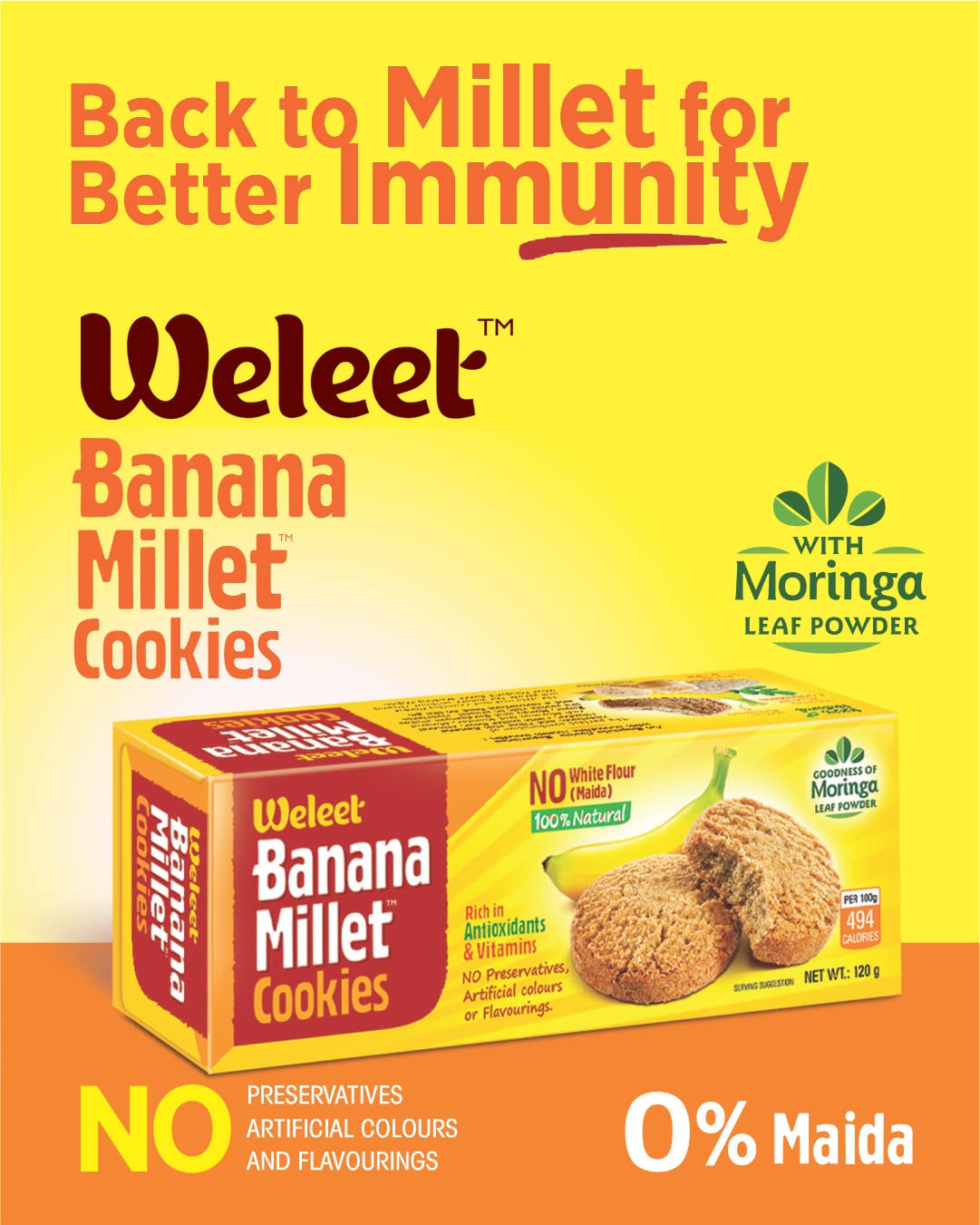 Assorted Millet Cookies (Sweet Potato Millet, Ragi & Banana) | 120g x 3 pcs - Nourify