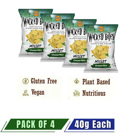 GRAMI Millet Wicked Bites: Cheese Mint - Pack of 4 - Nourify