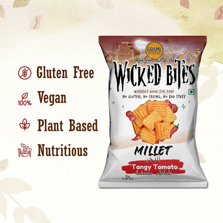 GRAMI Millet Wicked Bites: Tangy Tomato - Pack of 4 - Nourify