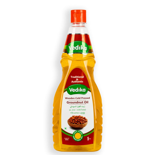Groundnut Oil: Wooden Cold Pressed | 1L - Nourify