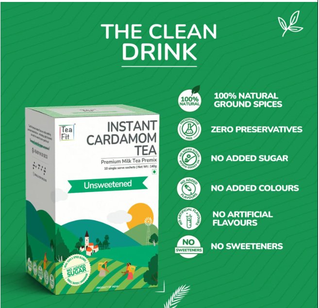 Instant Cardamom Tea Premix | 14g x 10 pcs - Nourify
