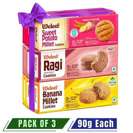 WELEET Assorted Millet Cookies - Pack of 3 - Nourify