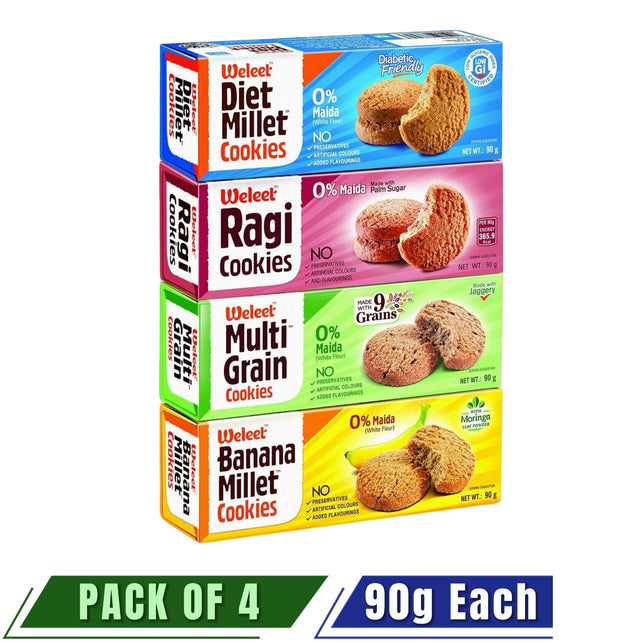 WELEET Assorted Millet Cookies - Pack of 4 - Nourify