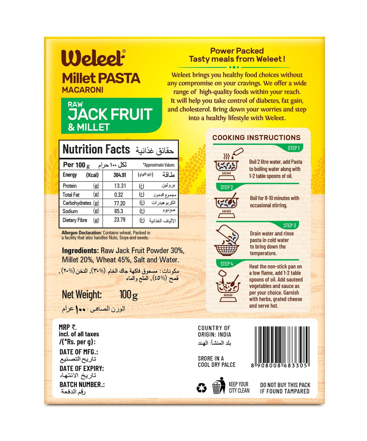 WELEET Assorted Millet Pasta - Pack of 2 - Nourify