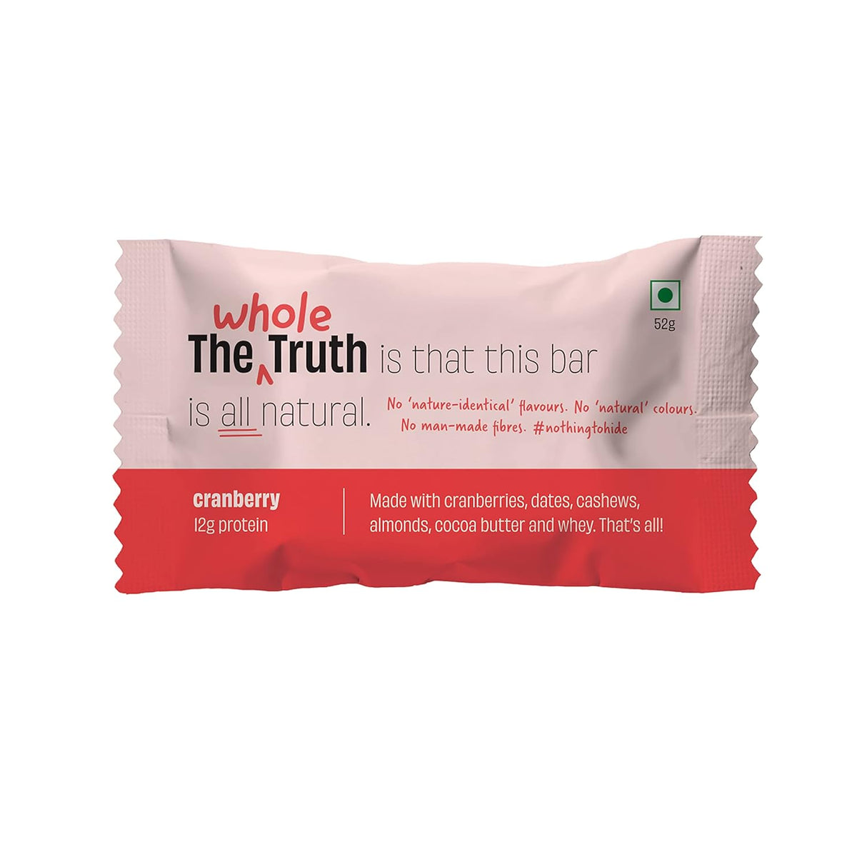 WHOLE TRUTH Cranberry Protein Bar - Pack of 6 - Nourify