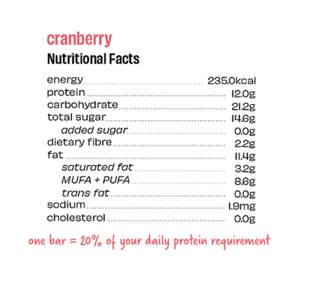 WHOLE TRUTH Cranberry Protein Bar - Pack of 6 - Nourify